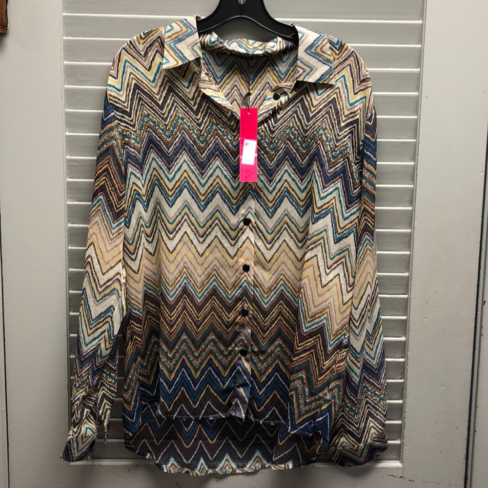 NWT ladies sheer chevron size xl